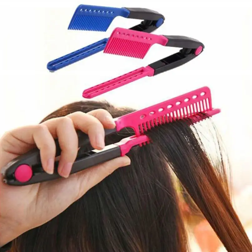 1pc Straight Hair Comb V Type Hair Straightener For Women Men Hair