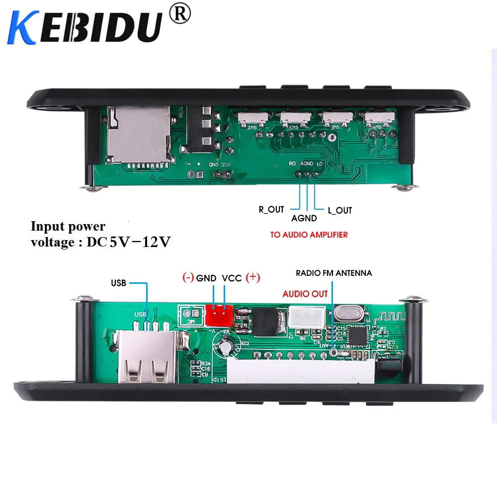 Kebidu Новейший беспроводной Bluetooth 5 0 декодер плата аудио 12 В WMA модуль без потерь USB