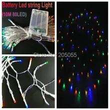 10 м 80LED гирлянда сказочные огни AA батарея работает Рождество Свадебная вечеринка украшение для дома, сада-многоцветный