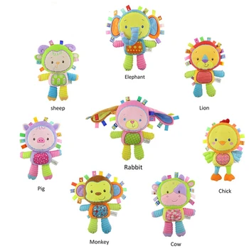 

Free Shipping Plush Baby Toys Appease Infants Teddy Appease Towel Grasping Rattles, Bb, Multi-functional Brinquedos Para Bebe