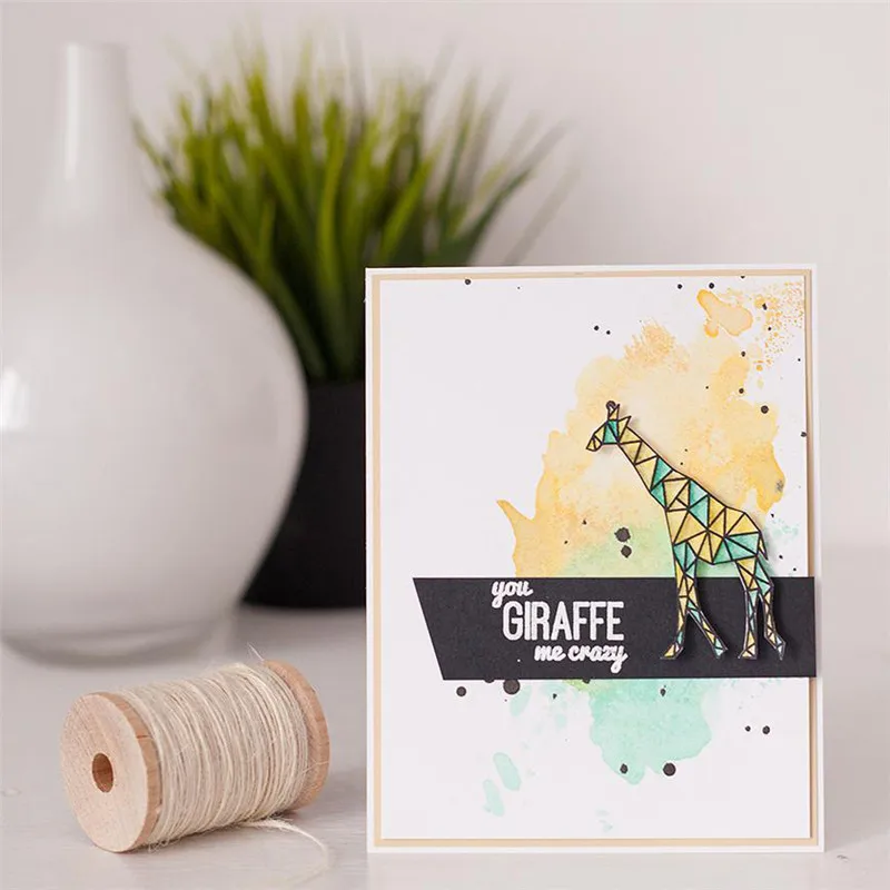 

Eastshape Giraffe Bear Animal Clear Stamps and Metal Cutting Dies Scrapbooking for 2019 New Craft Dies Set Embossing Stencils