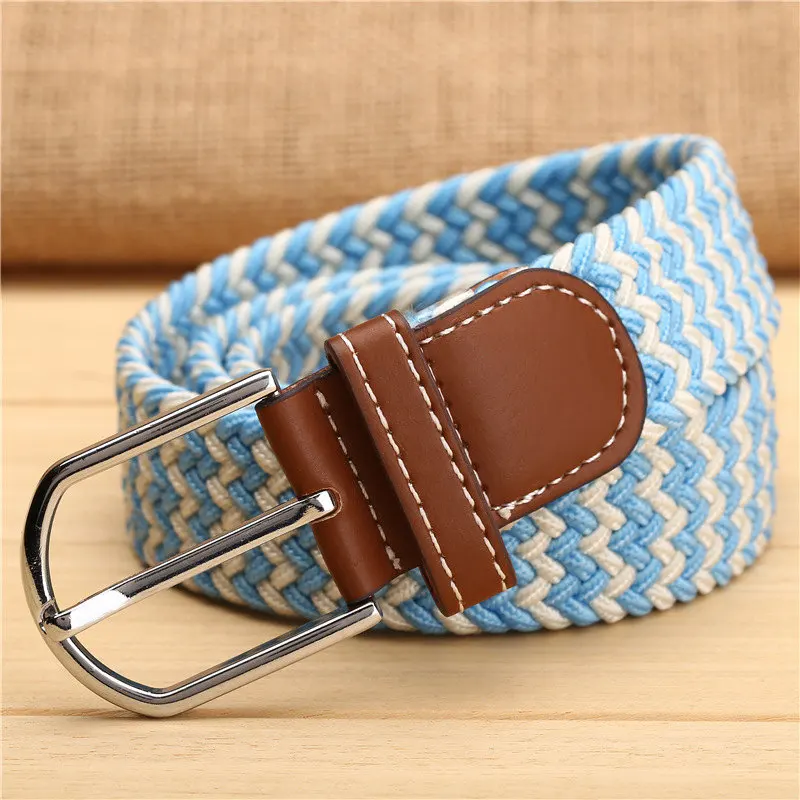 Fashion Men's elastic Belt men Strap Knitted Woven Band Large Size