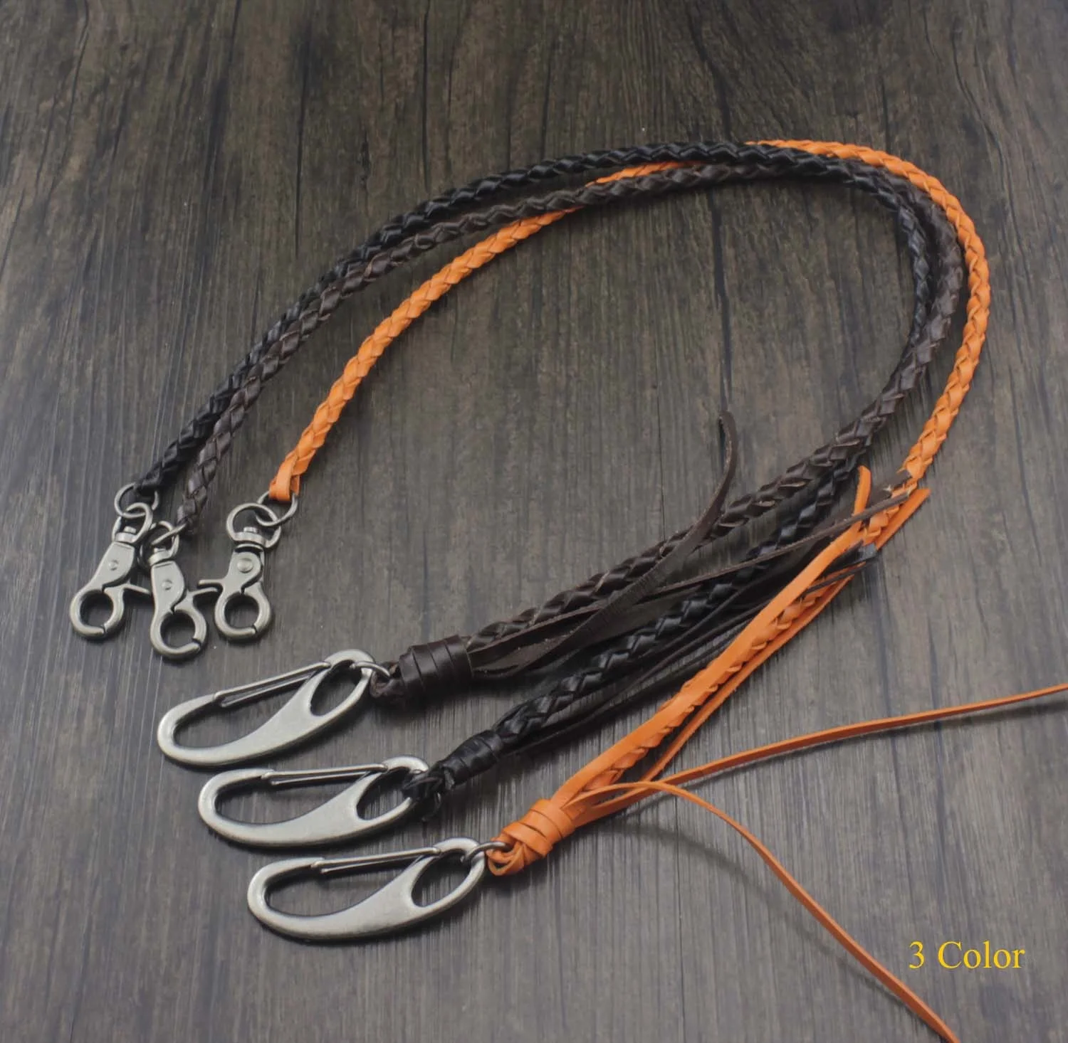 Leather Wallet Chain Handmade Braided Genuine Leather Biker keyChain Purse Chain Pants Chain-in ...