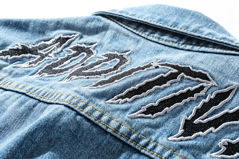 Patchwork Ripped Hole Destroyed Tie Dye Denim Jackets 9