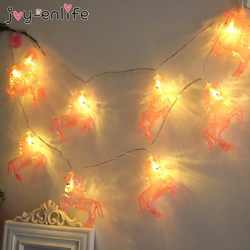 1set 1.5M 10Leds Unicorn Night String Lights Lamps Party Decoration Wall Home Ornament Unicorn Party Birthday Wedding Decoration