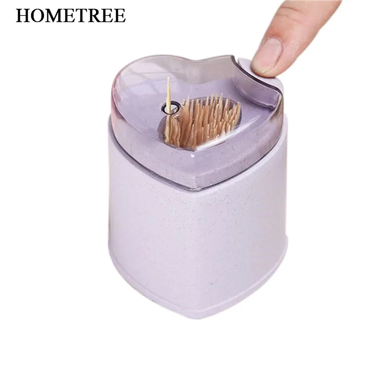 

HOMETREE New Fashion Wheat Straw Automatic Toothpick Holder Container European Cute Style Home Decor Toothpick Storage Box H607