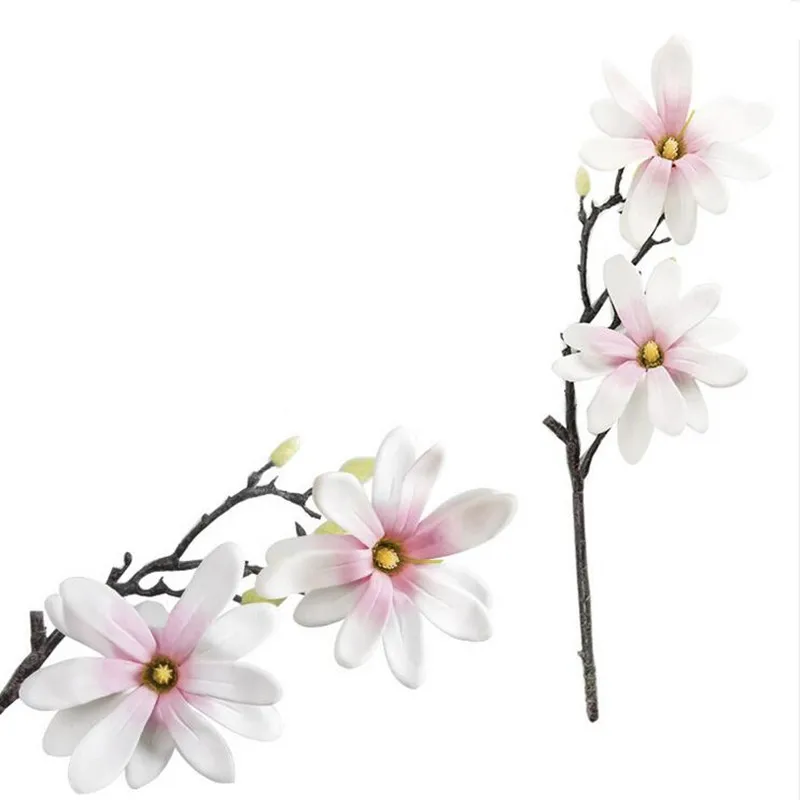 Flone 2 Heads Artificial European Magnolia Simulation Mini Small Orchid Flower Silk Flower Wedding Home Party Decor Floral (16)