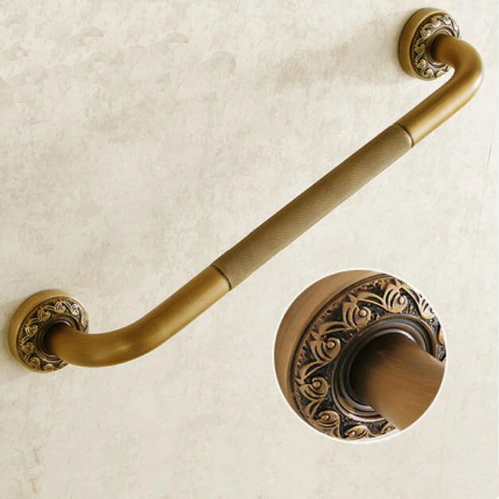 Newly Antique Brass Bathroom Safety Elbow Tub Safety Grab Bar Solid