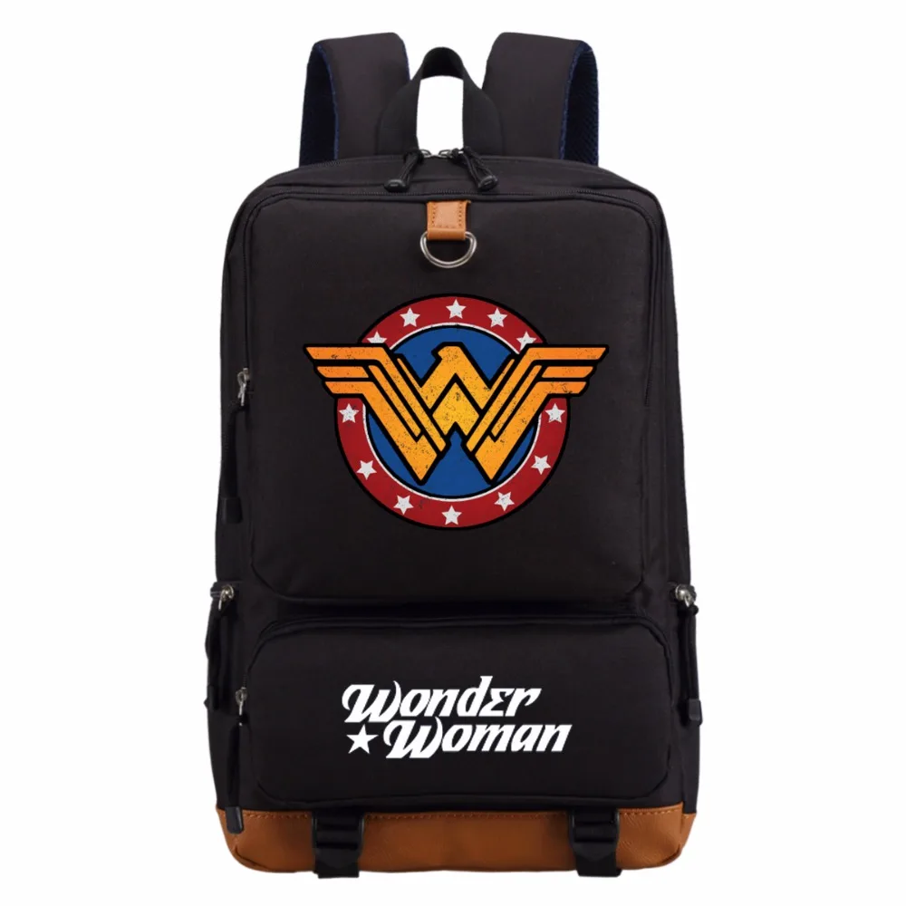 WISHOT ободок для волос в стиле Чудо-Женщина Супергерой повседневный рюкзак для мужчин для мальчиков и девочек школьные сумки Дорожная сумка на плечо сумки для ноутбука для подростков