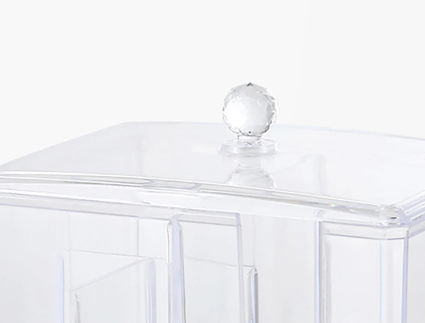 Прозрачный акриловый косметический ватный тампон коробка для хранения ватных палочек макияж органайзер для ватных дисков ванная комната прозрачный чехол