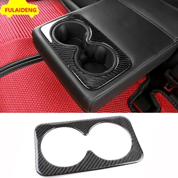 

For Cadillac XT5 2016-2019 Matte ABS Carbon Fiber Rear seat water cup holder frame trim Car Styling Accessories
