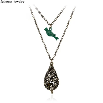 

20PCS Vintage Jewelry Best Selling Fashion Design The Vampire Diaries Elena Gilbert Necklaces Blue Bird Necklace For Women