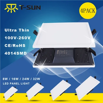

4 PCS PACK LED Panel Downlight with Black Base Round/Square Led Panel Light Surface Mounted Downlight lighting LED Home Lighting