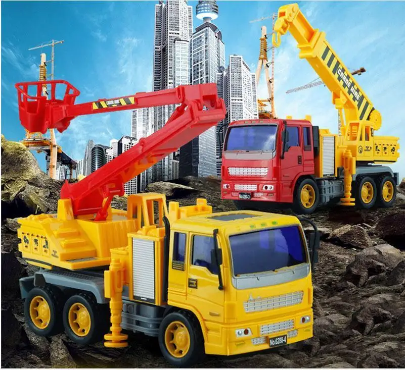 

4pcs Boy Child Fun Simulation Inertia Engineering Truck Toy Car Crane Excavator Kid Toy