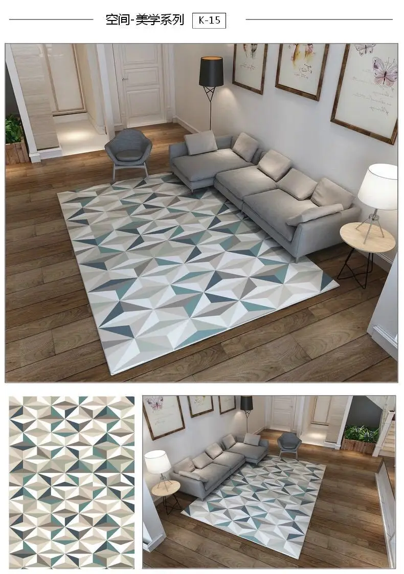 Скандинавские геометрические 3D ковры для гостиной коврики для дома Коврики для спальни большой размер ковер для детской комнаты прикроватный коврик в прихожую Alfombras