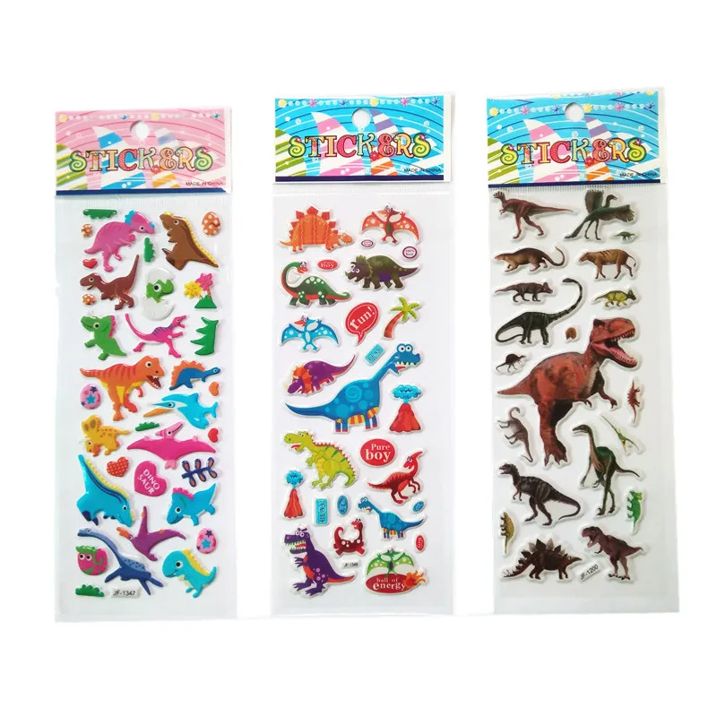 

3pcs/lot Dinosaur series Puffy Bubble Stickers Foam stickers Party Favors for Kids Cute DIY Craft Scrapbook Stickers Reward Toys