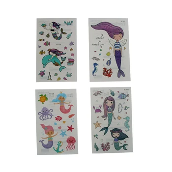 

Mermaid Princess Waterproof Temporary Tattoo Stickers Girls Fake Tattoo Flash Body Art Tatoo Christmas Gift for Children
