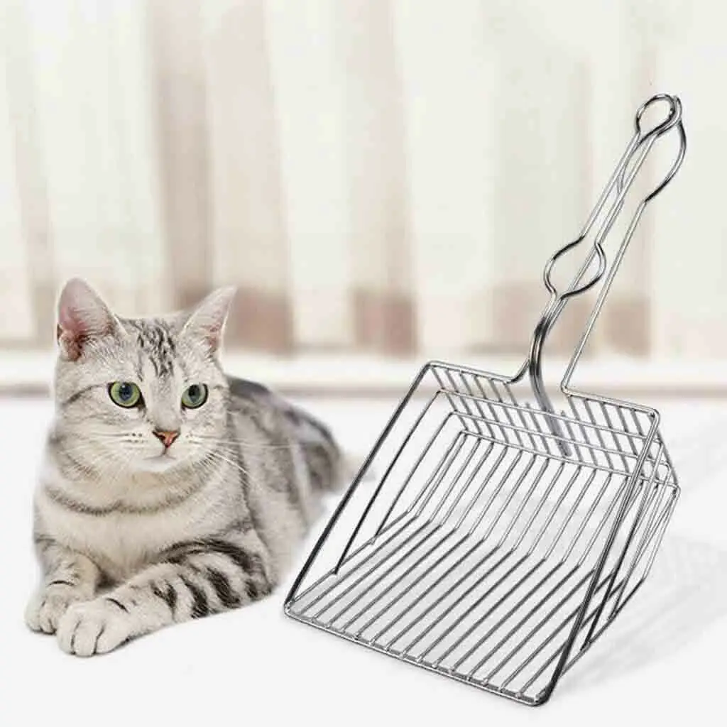 

1pc Stainless Steel Cat Pooper Scoopers Cat Litter Sand Shovel Artifact Dogs Waste Metal Shovel Cleaning Scoop Tool
