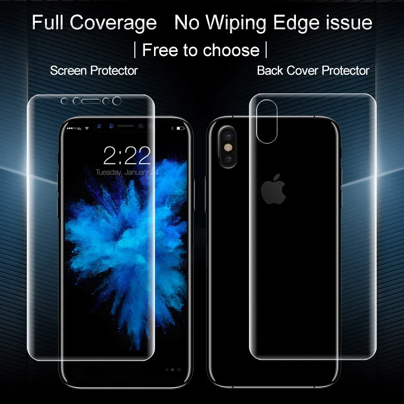 

2PCS Full coverage for Iphone X XS IphoneX Screen protector and Back cover protector Imak All Standing Hydrogel Protective Film