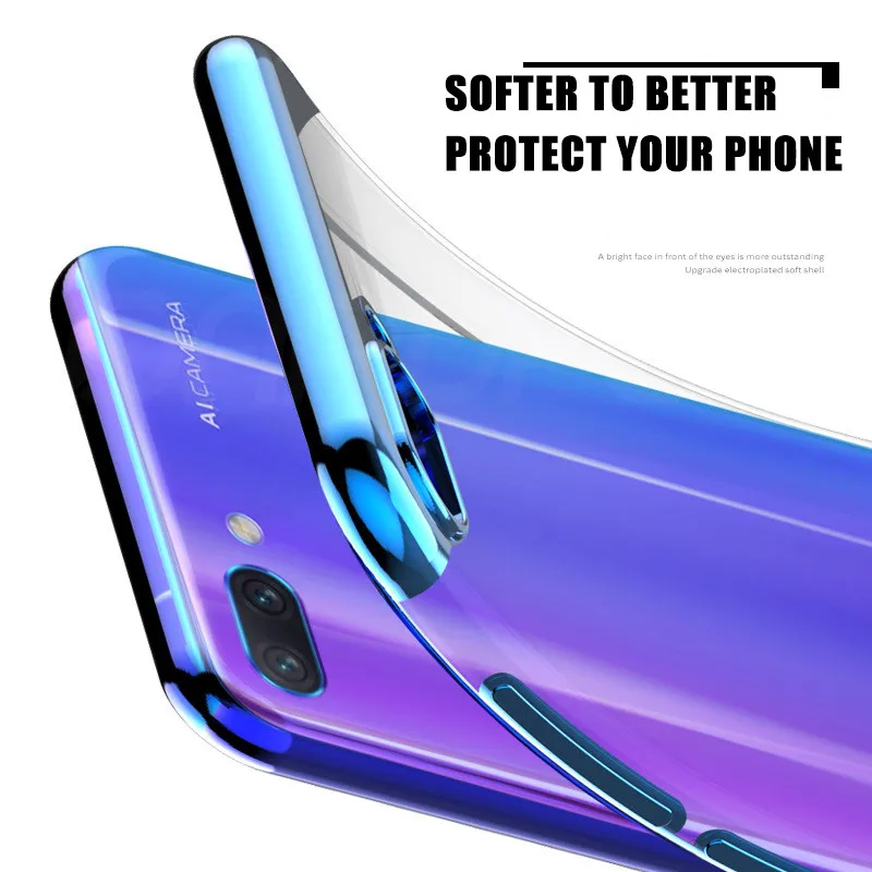 Мягкий силиконовый прозрачный чехол с покрытием для huawei P20 Pro P10 Lite Plus Honor 10 9 Lite V10 V9 Play Phone Cover чехол s Bag