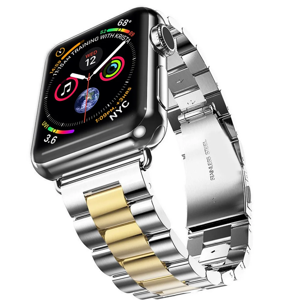 Ремешок для apple watch, 4 ремешка, 44 мм, 40 мм, correa, apple watch, 42 мм, 38 мм, iwatch, браслет из нержавеющей стали, ремешок для часов 4/3/2/1