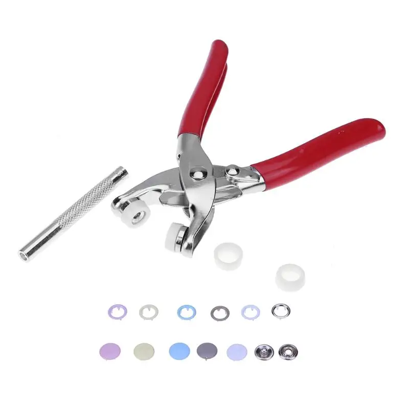 10 Set Metal Snap Buttons Fastener T5 Snap Pliers Kit DIY Crafts Ruler DIY Apparel Sewing Tool Sets for clothes