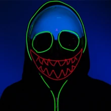 Светодиодный EL Masks, Хэллоуин, подарок, стиль, наука гик, маска, Светящийся Шлем, неоновый, макабр, клоун, EL Wire, светодиодный, вечерние, для танцев