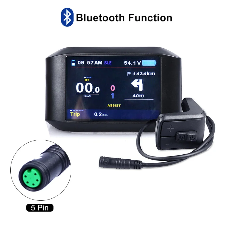 

E-bike TFT LCD Display 750C With iOS System Bluetooth Computer For Bafang Hub Mid Motor BBS01 BBS02 BBSHD Kits 36V/48V/60V Ebike