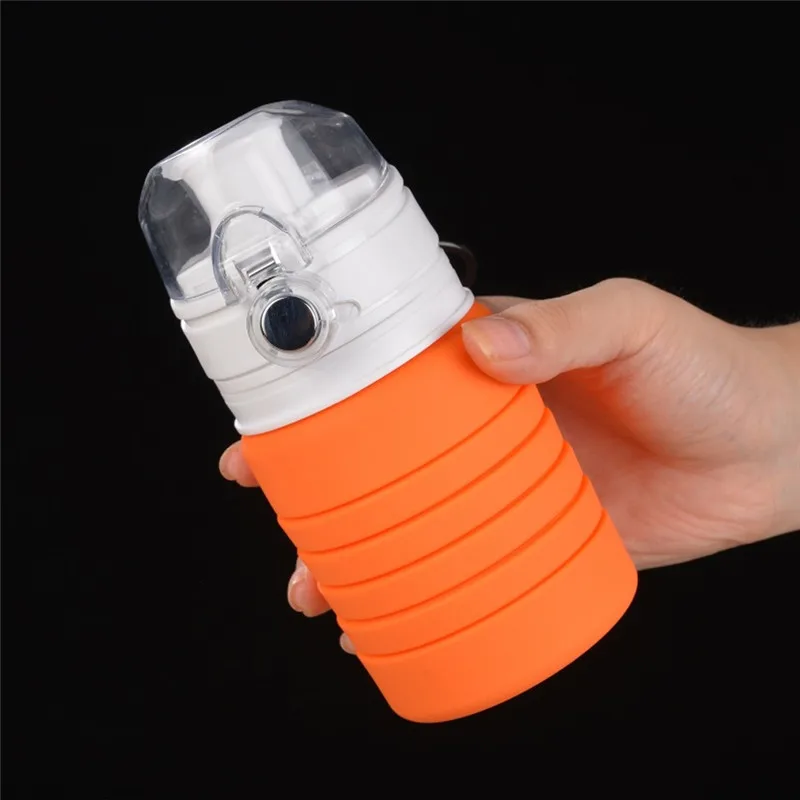 

Folding Non-toxic Safe Tolerant Lightweight Anti-rupture Water Bottle 500ml Portable Sports Bike Travel Camping Cup#292225