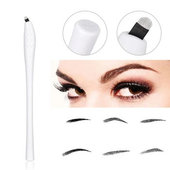 

10pcs Disposable Manual Eyebrow Microblading Pen with 18U Needles Blade Manual Microblade Needle Tools