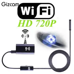 Gizcam 8 мм 720 P 8 LED 5.0 м/3.0 м/1.0 м Wi-Fi эндоскоп Водонепроницаемый телефон ПК borescope Змея Труба инспекции видео Камера