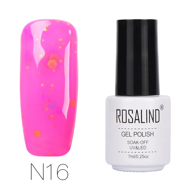 N16 ROSALIND гель 7 мл Цвет сыра серия УФ гель лак для ногтей и светодиодный светильник для гель-лака Полупостоянный все для маникюра дизайн ногтей - Цвет: N16