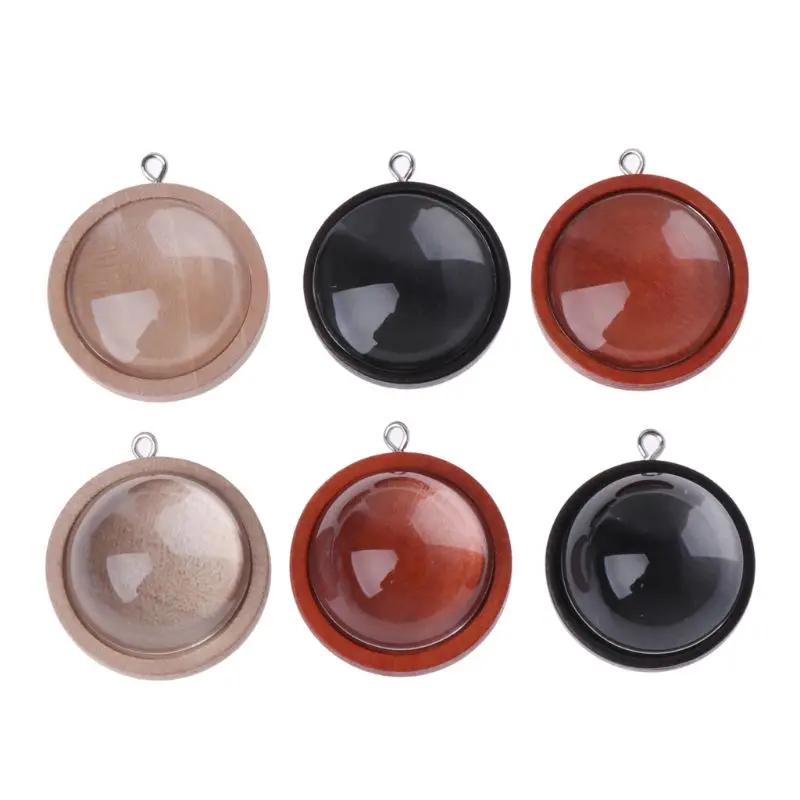 

Wood Round Frame Blank Bezel Pendant Trays Round Cabochon Setting Jewelry Making