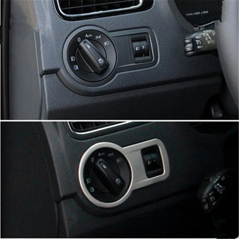 Car Styling Interior Headlight Switch Decorative Frame Trim Sticker Fit For Volkswagen Polo 2011