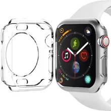 Мягкий прозрачный чехол из материала tpu для Apple Watch чехол 4 ультра тонкий силиконовый бампер аксессуары защитный чехол рамка для Iwatch40/44 мм