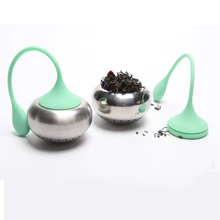 Лидер продаж дизайн из нержавеющей стали высокопробная арматурная сетка, фильтр грубой очистки, силиконовые ситечко для чая шар кофе силиконовые Чай палочка ситечко с поддерживающей подставкой из ТПУ и пластика