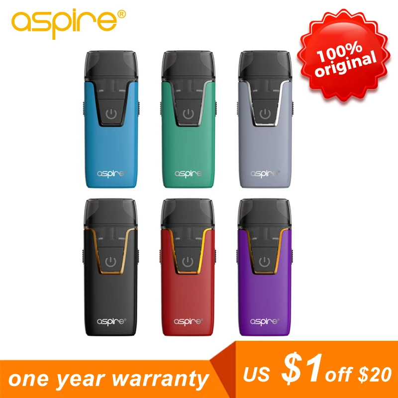 

Aspire Nautilus AIO pod Vaper Kit Built in 1000mAh Battery 4.5ml vape tank 1.8ohm BVC Coils electronic cigarettes Vapeador Kit
