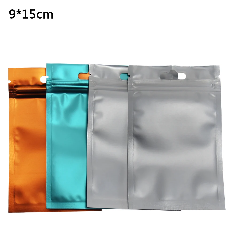 

9*15cm Matte Clear Zip Lock Self Seal Plastic Packaging Pack Bag Frosted Aluminum Foil Zipper Pouch Food Storage Bag 100pcs/lot