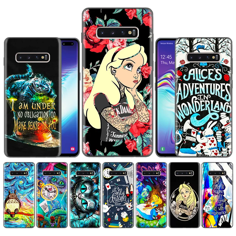 

Case Coque for Samsung Galaxy S10 S9 S8 Plus 5G A30 A50 A70 A40 A20 A10 Note 8 9 10 Cover Bags Falls Alice In Wonderland Indie T