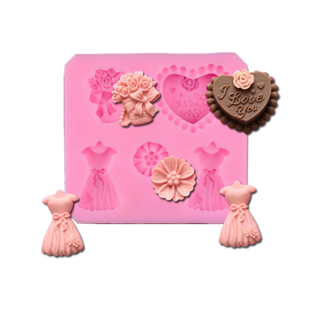 

3D Dress Shaped Chocolate Candy Jello Silicone Mold Cake Tools