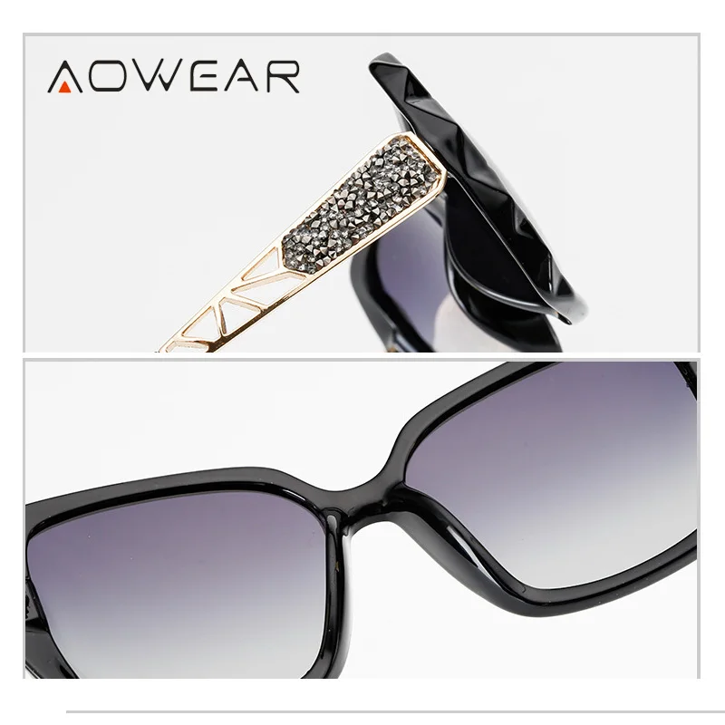 AOWEAR Роскошные брендовые негабаритные Солнцезащитные очки женские