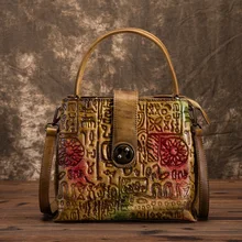 Высококачественная натуральная воловья сумка через плечо с верхней ручкой женская сумка Oracle Bone с узором из натуральной кожи сумки через плечо