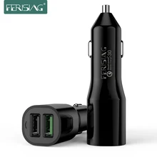 Ferising usb автомобиль быстрое зарядное устройство, 2 порта qc3.0 зарядное устройство смарт ic для iphone samsung телефон автомобильное зарядные устройства