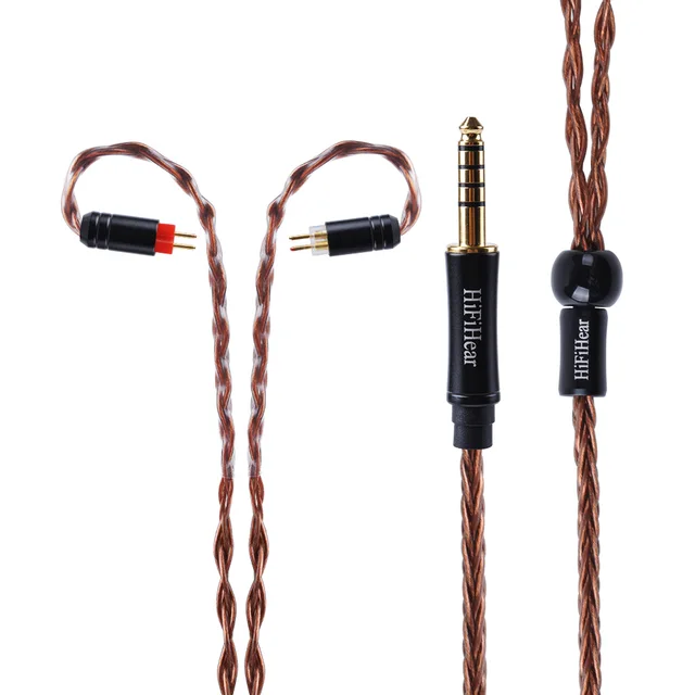 HiFiHear 8 Core Silver Plated Upgraded Cable 2.5/3.5/4.4mm Balanced Cable With MMCX/2pin Connector For HQ5 HQ6 ZS10 ZS6 ES4