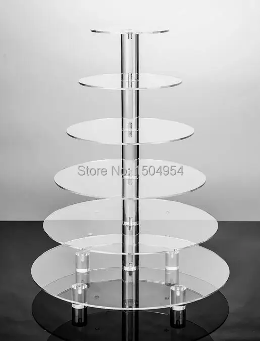 

HMROVOOM Acrylic Lollipop Display stand Round 6 Tier clear Acrylic Cupcake Display Stand /acrylic cake stand with base