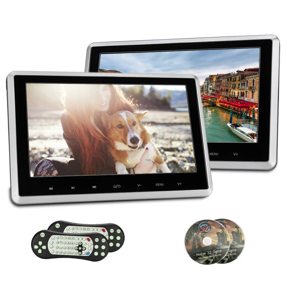Тыква 2 шт./лот подголовник автомобиля dvd плеер HD цифровой TFT экран автомобильный