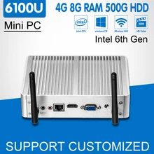 Intel Core i3 6100U Gaming Mini PC Windows 10 4K HTPC Mini Computer 3D HD Graphics 520 Skylake Office Computer Barebone Desktop