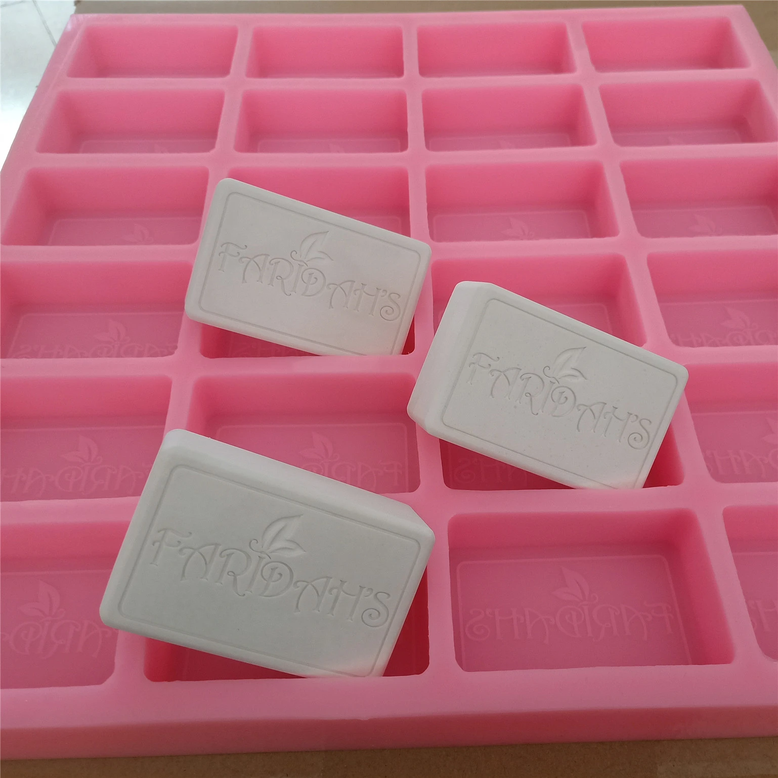 Customize Silicone Soap Mold 24 Holes Silicone Mold With Logo For Soap