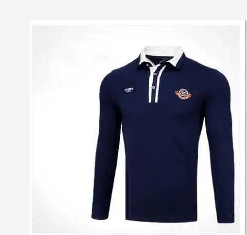 PGM Spring and autumn golf apparel men long-sleeved T shirt windproof warm golf clothing men breathable comfortable Golf Shirts