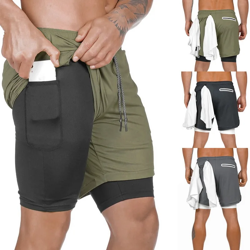 

2019 Mens Joggers Shorts Security phone Pockets Leisure Sporting Shorts Built-in Pockets Hips Hiden Pocket Fitness Casual Shorts